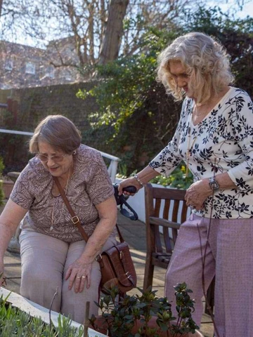 Residents doing some gardening at Abbeyfield House sheltered housing in Tunbridge Wells